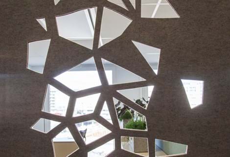 afskærmning med Fraster filt på kontor